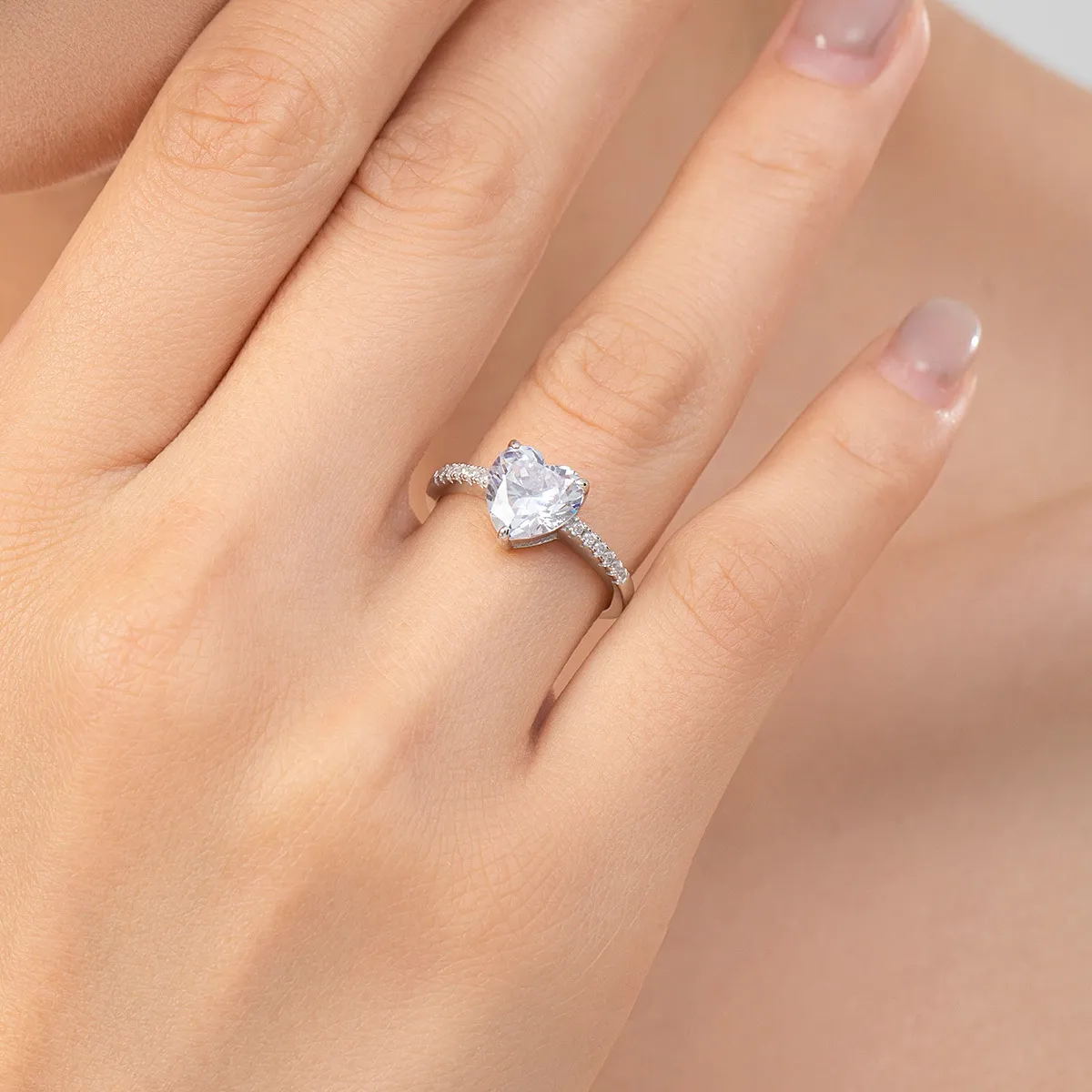 Sparkle Heart Zirconia Wedding Party Ring 70300039 - image2