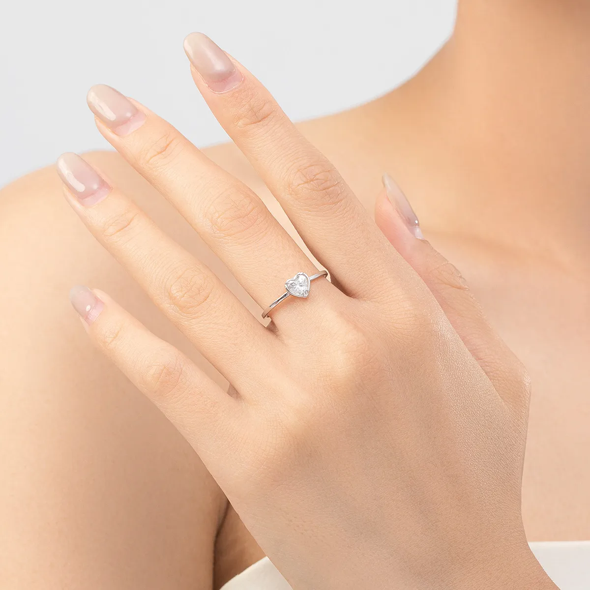 Tiny Heart Zirconia Wedding Party Ring 70300040 - image1