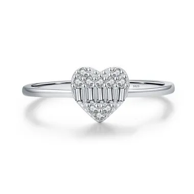 Tiny Heart Zirconia Wedding Party Ring 70300041