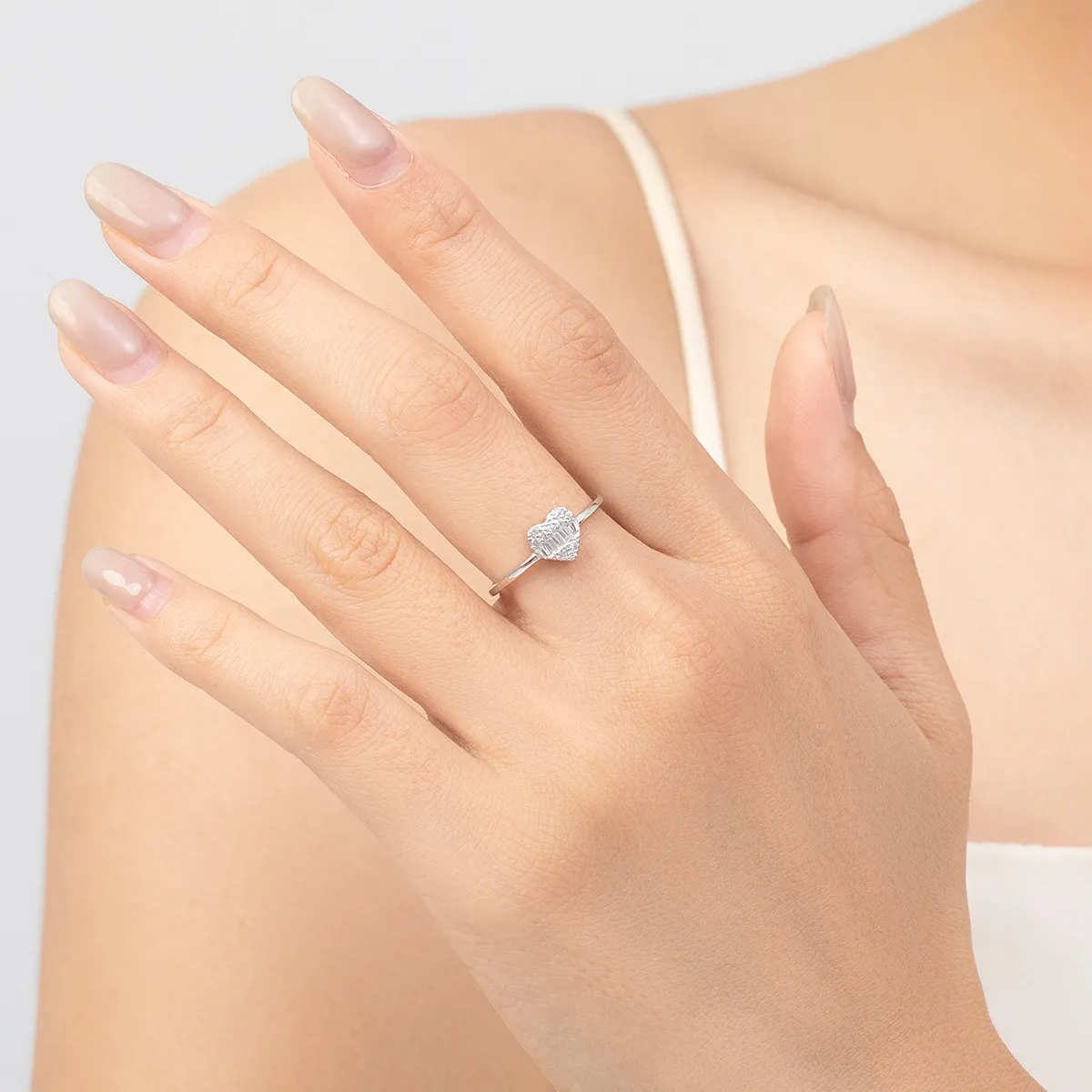 Tiny Heart Zirconia Wedding Party Ring 70300041 - image2