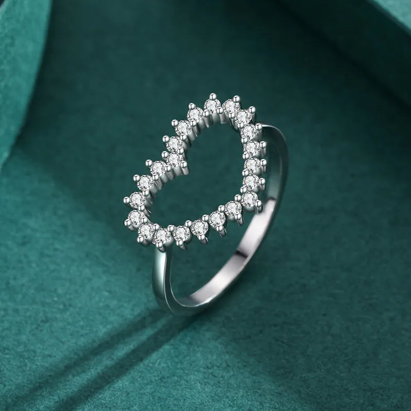 Geometric Heart Zirconia Wedding Party Ring 70300043 - image2