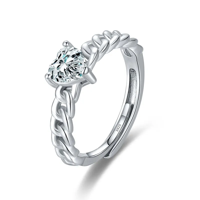 Chain Hearts Zirconia Wedding Party Ring 70300046