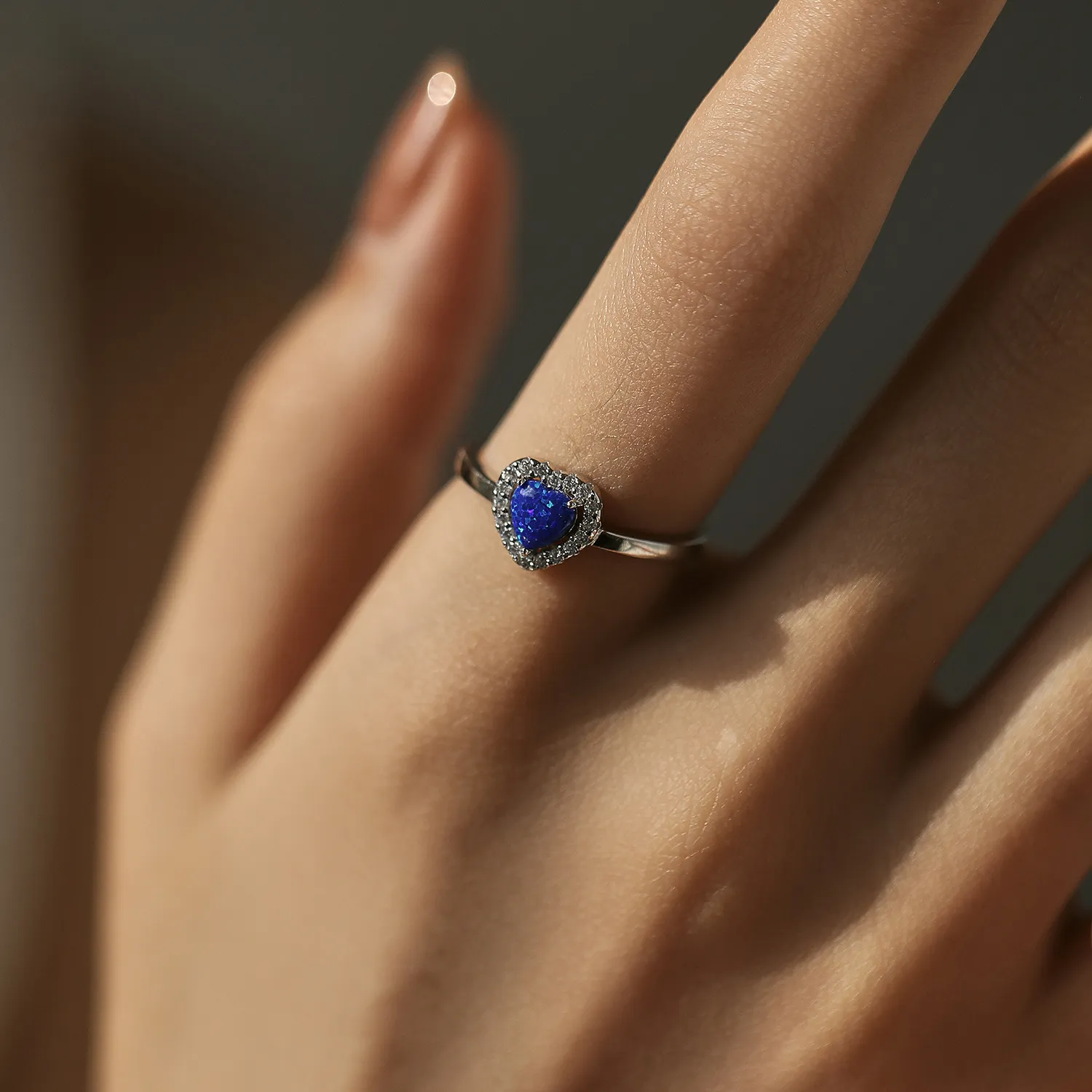Love Heart Lap Opal Wedding Party Ring 70300051 - image2