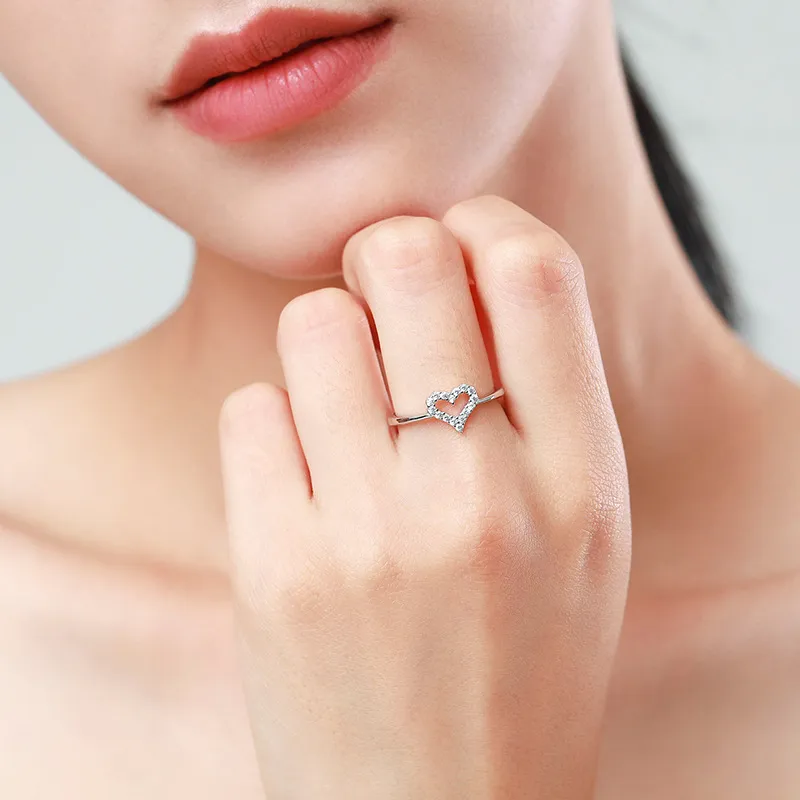 Minimalist Hearts Zirconia Wedding Party Ring 70300053 - image1