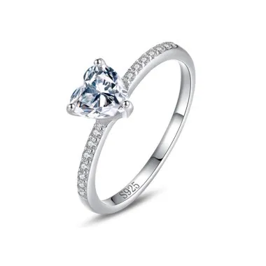 Stylish Heart Zirconia Wedding Party Ring 70300054