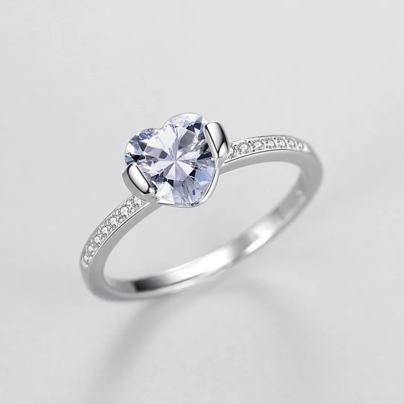 Minimalist Hearts Zirconia Wedding Party Ring 70300056 - image2