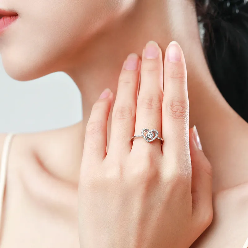 Love Heart Inlaid Zirconia Wedding Party Ring 70300058 - image2