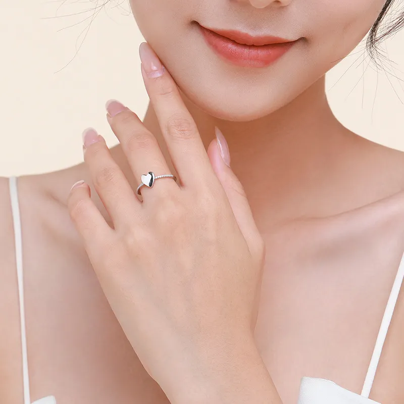 Tiny Heart Stackable Zirconia Party Ring 70300059 - image1