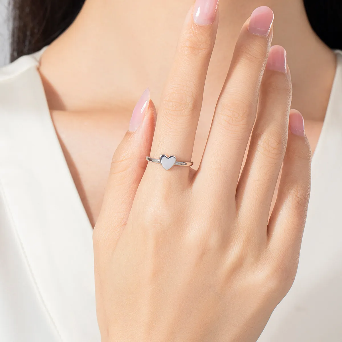 Tiny Heart Stackable Party Ring 70300060 - image2