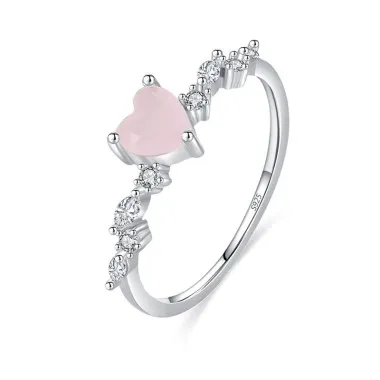 Vintage Heart Stackable Pink Crystal Zirconia Ring 70300064