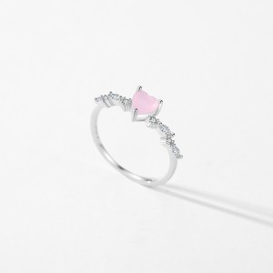 Vintage Heart Stackable Pink Crystal Zirconia Ring 70300064