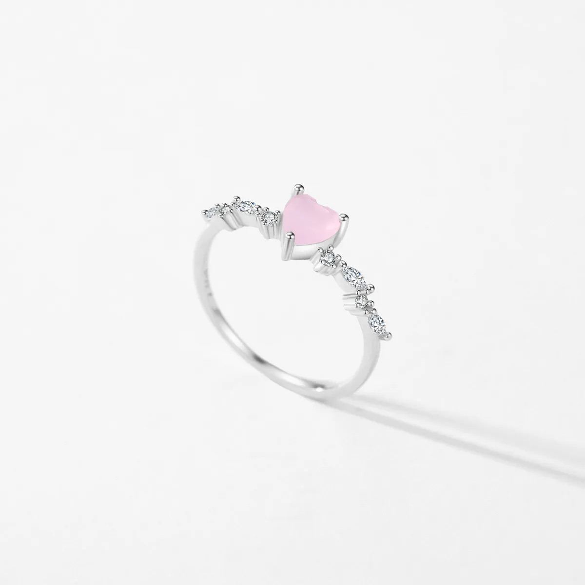 Vintage Heart Stackable Pink Crystal Zirconia Ring 70300064 - image3