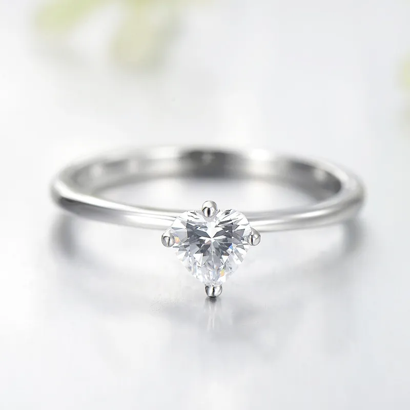 Minimalist Hearts Zirconia Wedding Party Ring 70300068 - image1