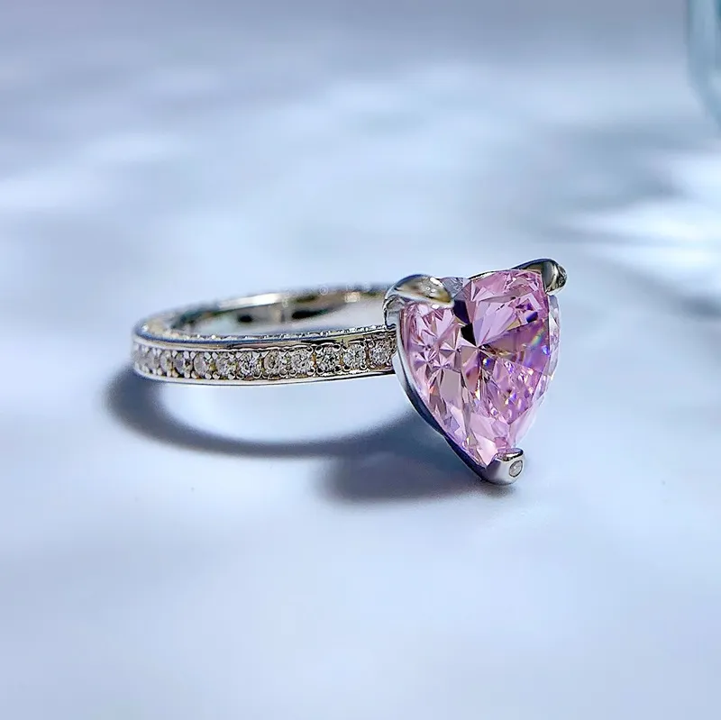 8A High Carbon Pink Zirconia Heart Ring 70300087 - image4