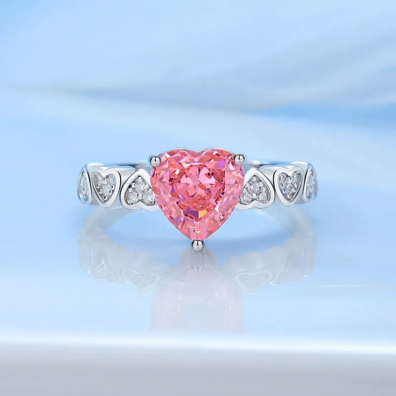 8A High Carbon Zirconia Heart Ring 70300090 - image4