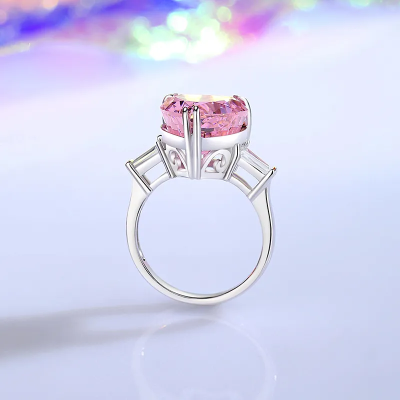 8A High Carbon Pink Zirconia Heart Ring 70300092 - image2