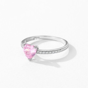 925 Sterling Silver Romantic Pink Heart CZ Ring 70300095 925 Sterling Silver Romantic Pink Heart CZ Ring 70300095