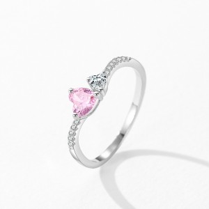 925 Sterling Silver Romantic Love Pink Heart CZ Ring 70300096 925 Sterling Silver Romantic Love Pink Heart CZ Ring 70300096