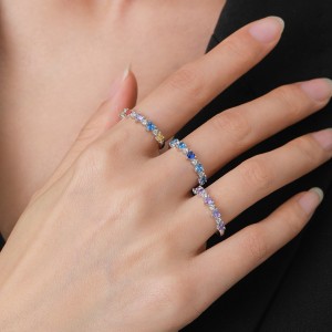 925 Sterling Silver Aquamarine Heart Zircon Ring 70300097 925 Sterling Silver Aquamarine Heart Zircon Ring 70300097