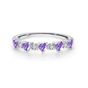 925 Sterling Silver Purple Heart Zircon Ring 70300100 925 Sterling Silver Purple Heart Zircon Ring 70300100