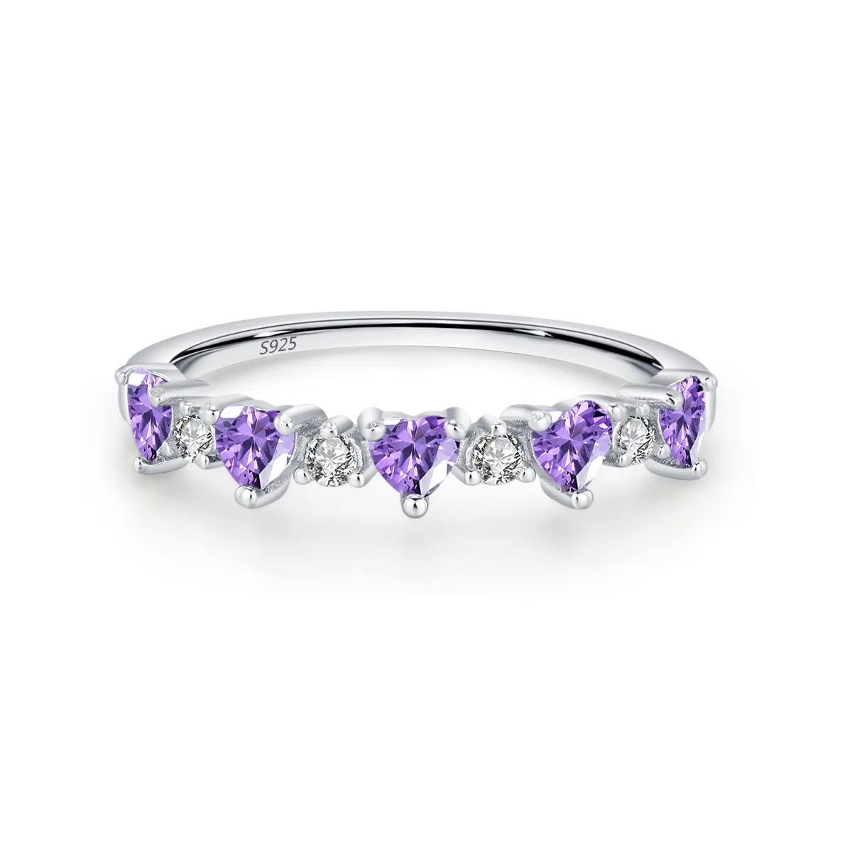 925 Sterling Silver Purple Heart Zircon Ring 70300100 925 Sterling Silver Purple Heart Zircon Ring 70300100