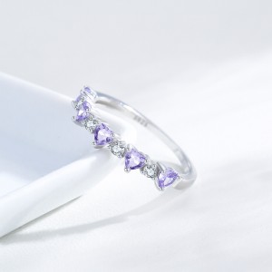 925 Sterling Silver Purple Heart Zircon Ring 70300100 925 Sterling Silver Purple Heart Zircon Ring 70300100