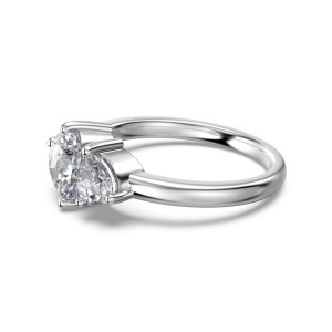 925 Sterling Silver Double Heart Band Ring 70300101 925 Sterling Silver Double Heart Band Ring 70300101