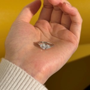 925 Sterling Silver Double Heart Band Ring 70300101 925 Sterling Silver Double Heart Band Ring 70300101