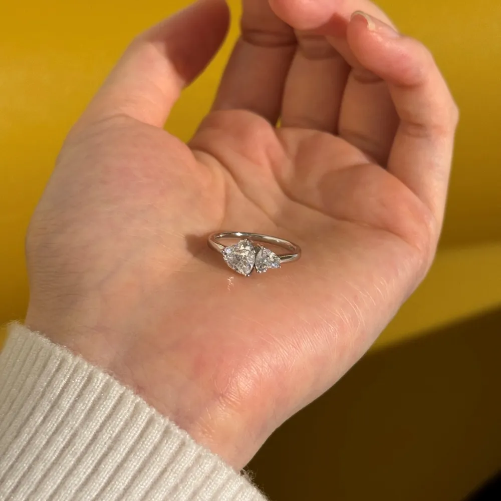 925 Sterling Silver Double Heart Band Ring 70300101 - image1