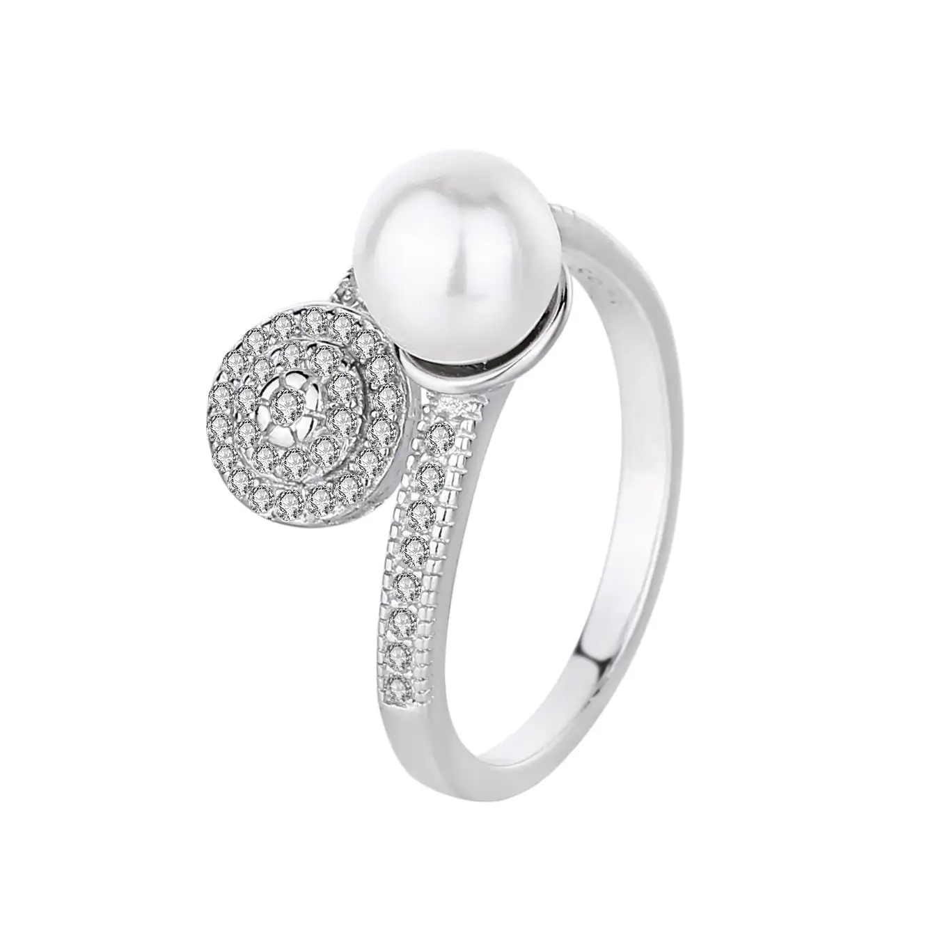 Silver Cubic Zirconia Pearl Toe Ring 70400008