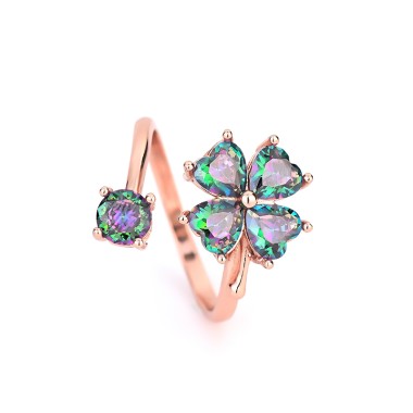 Silver Cubic Zirconia Heart Flower Toe Ring 70400018