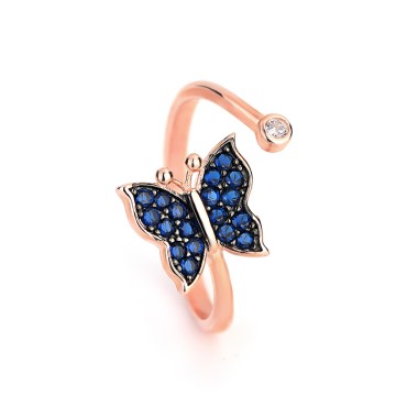 Silver Cubic Zirconia Butterfly Toe Ring 70400019