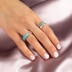 Silver Cubic Zirconia Turquoise Toe Ring 70400022