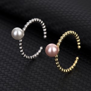 925 Sterling Silver Hip-hop Pearl Toe Ring 70400027