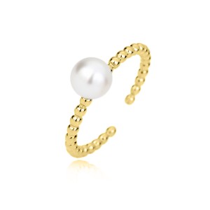 925 Sterling Silver Hip-hop Pearl Toe Ring 70400027