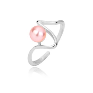 925 Sterling Silver Waved Pearl Toe Ring 70400028