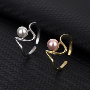 925 Sterling Silver Waved Pearl Toe Ring 70400028