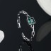 925 Sterling Silver Chain Green Zirconia Toe Rings 70400030