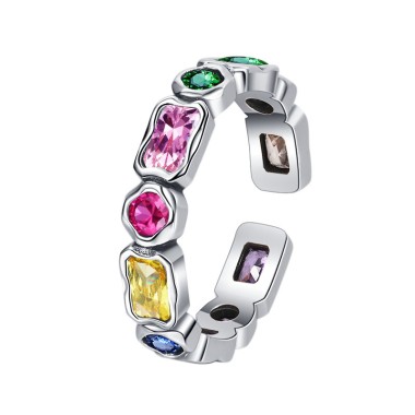 925 Sterling Silver Colorful Zirconia Toe Rings 70400032