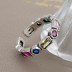 925 Sterling Silver Colorful Zirconia Toe Rings 70400032