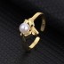 925 Sterling Silver Punk Spike Pearl Open Rings 70400037