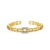 925 Sterling Silver CZ Link Chain Open Rings 70400038