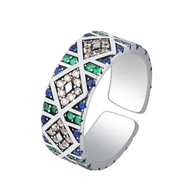 Luxury Geometric Zirconia Open Rings 70400039