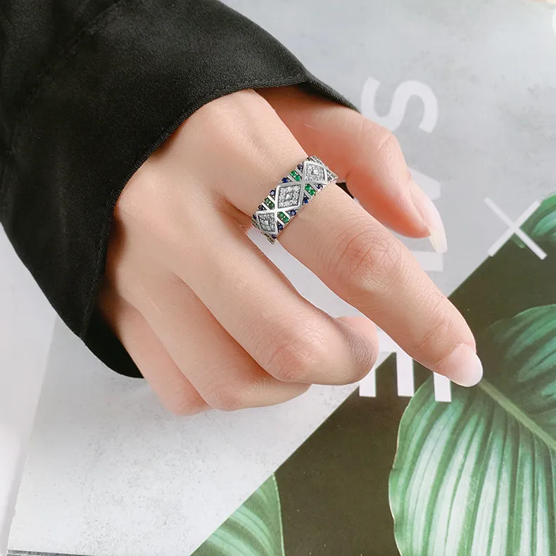 Luxury Geometric Zirconia Open Rings 70400039 - image2