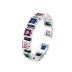 Rainbow Square Zirconia Open Rings 70400043