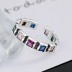 Rainbow Square Zirconia Open Rings 70400043