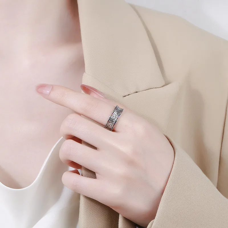 Rainbow Zirconia Grass Herb Flower Open Rings 70400044 - image2