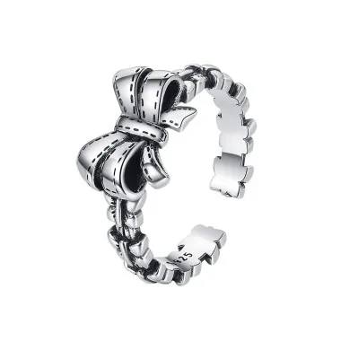 Sterling Silver Vintage Bow Open Rings 70400045