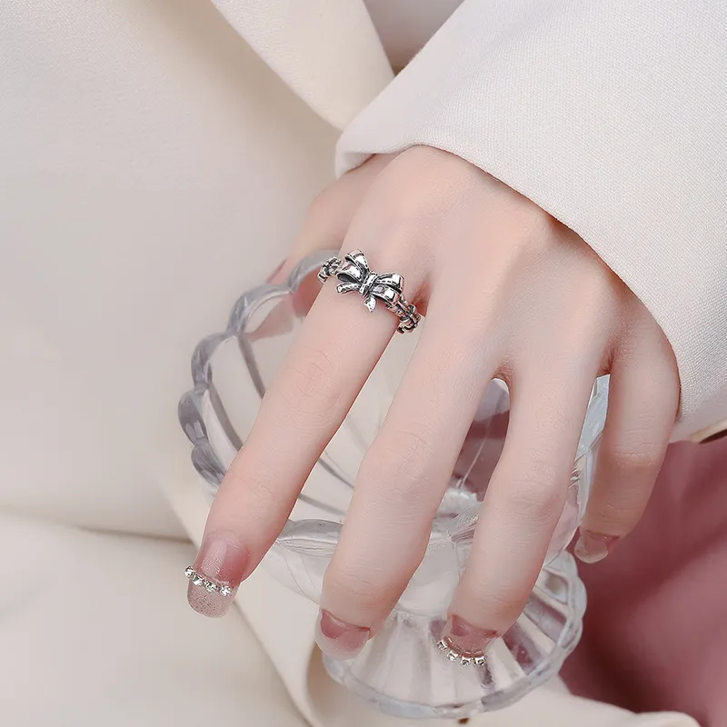 Sterling Silver Vintage Bow Open Rings 70400045 - image2
