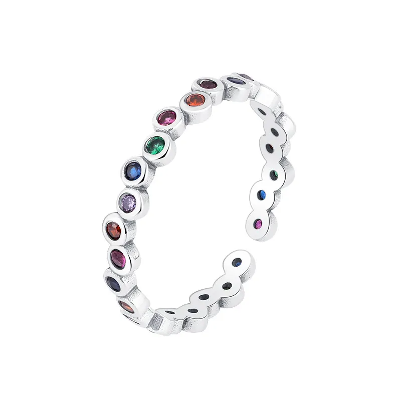 Rainbow Bubble Zirconia Open Rings 70400046